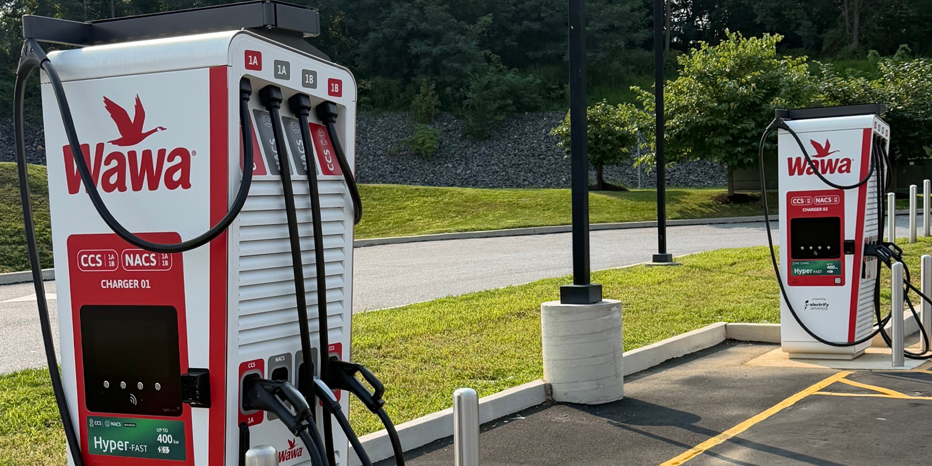 Wawa branded EV chargers