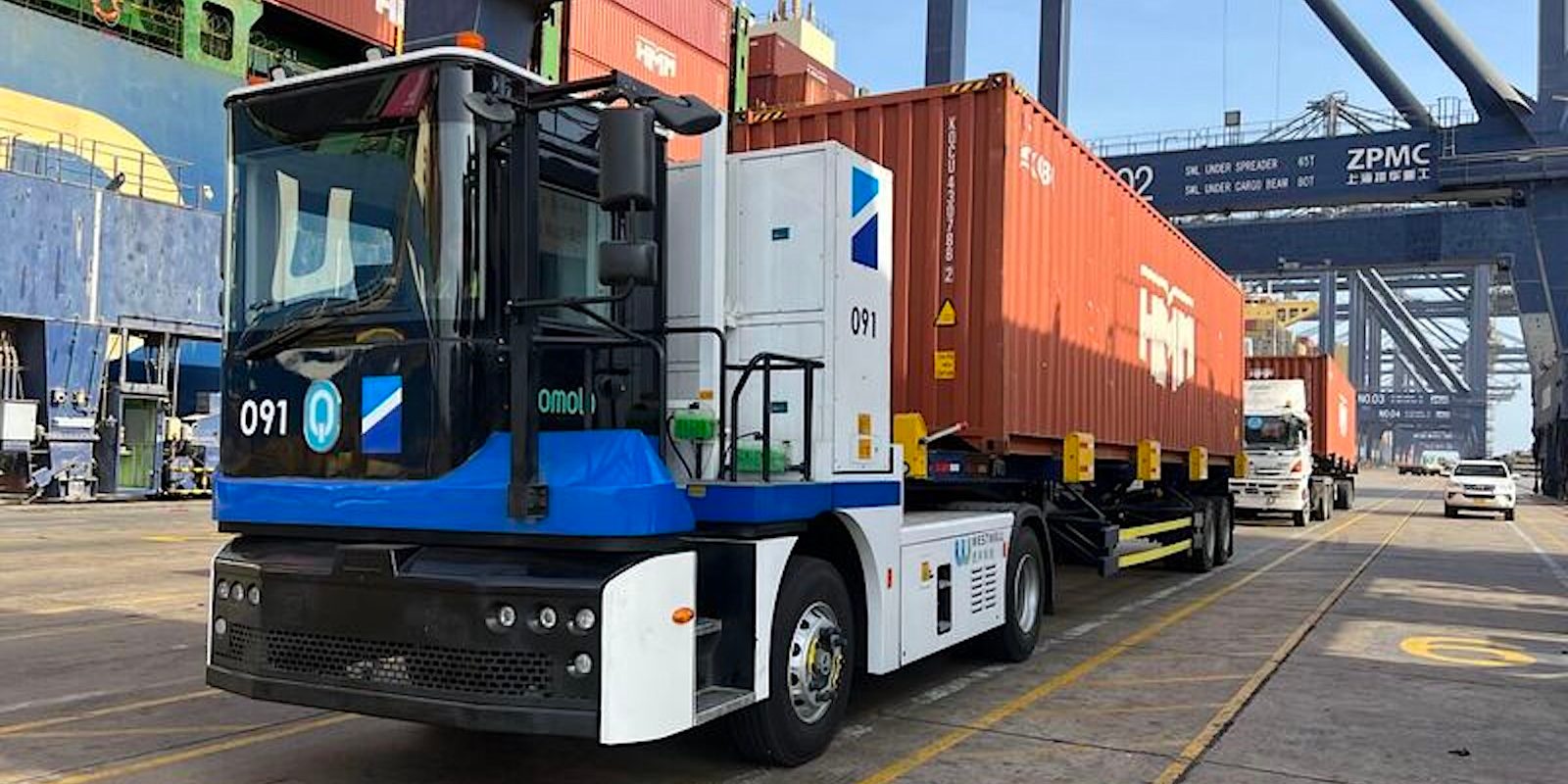 Westwell E-Truck, via Hutchinson Ports Pakistan. Electric Terminal Tractor.
