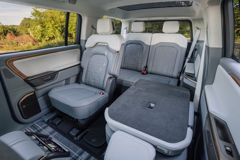 2027 Rivian R1S second row folded flat for long gear
