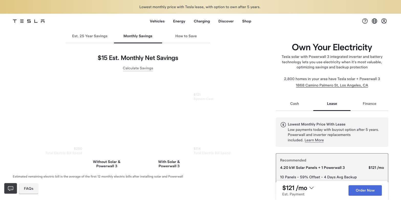 Tesla solar configurator quote