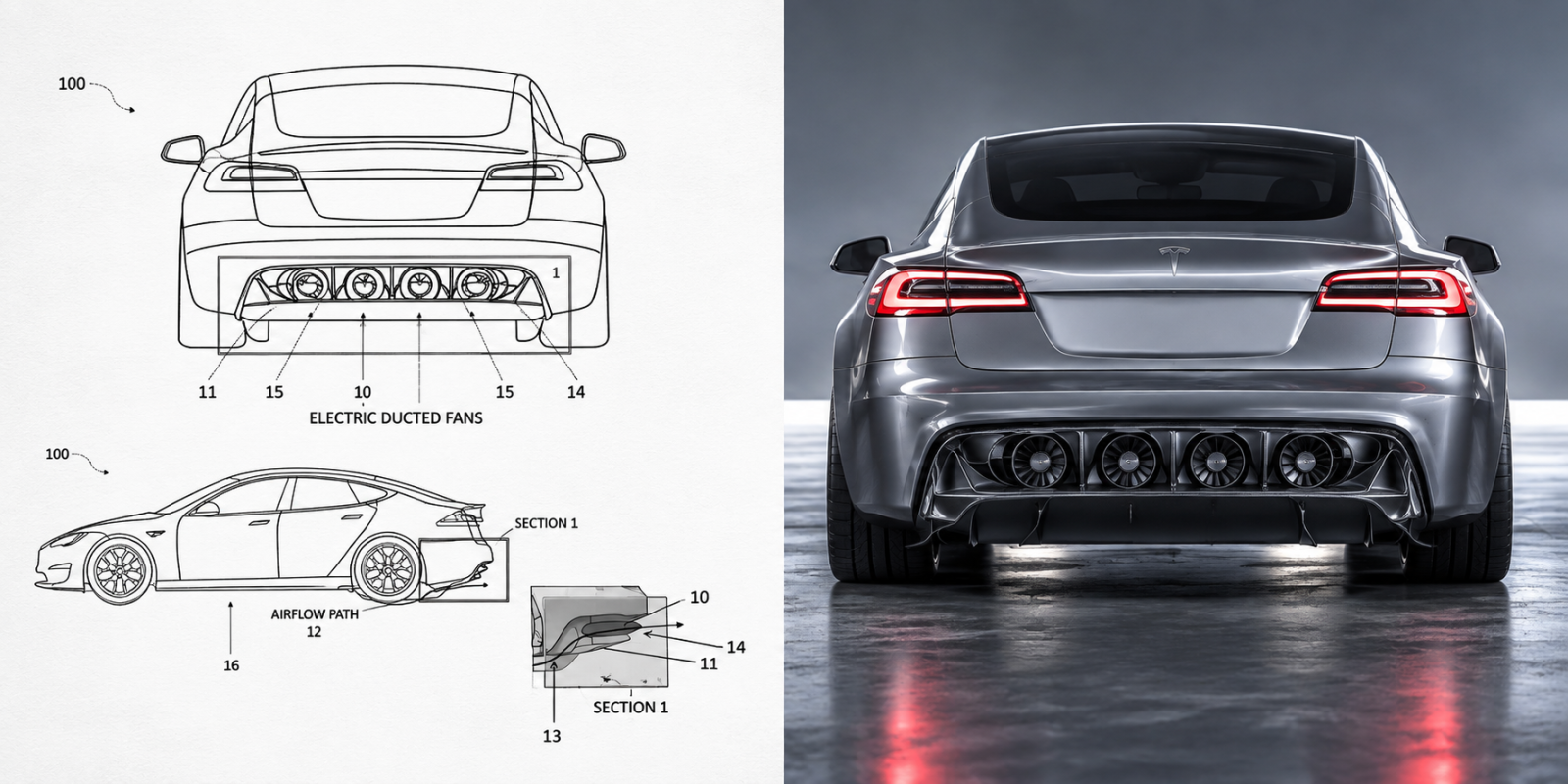 Tesla запатентовала «электромобиль с вентиляторами» с четырьмя канальными вентиляторами накануне презентации Roadster