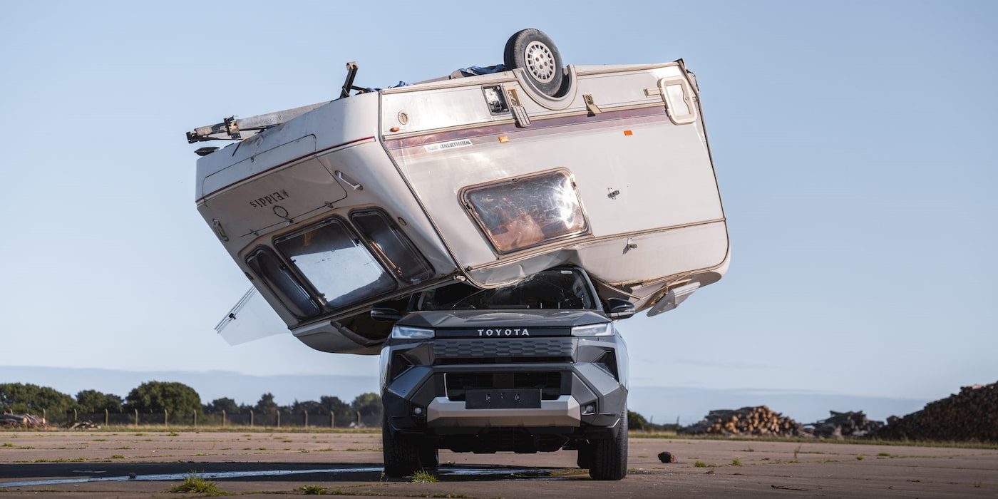 Toyota-EV-pickup-caravan-drop-video