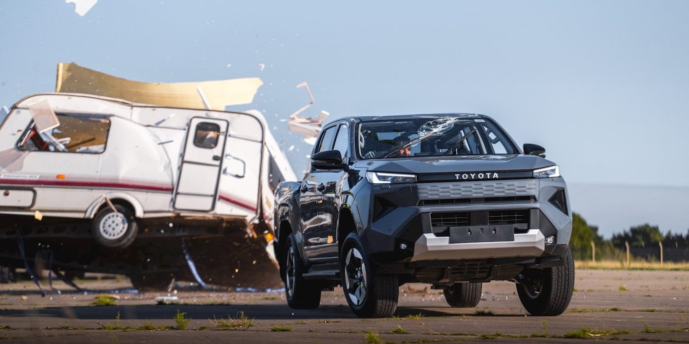 Toyota dropped a 1,675 lb caravan on its electric truck, and…