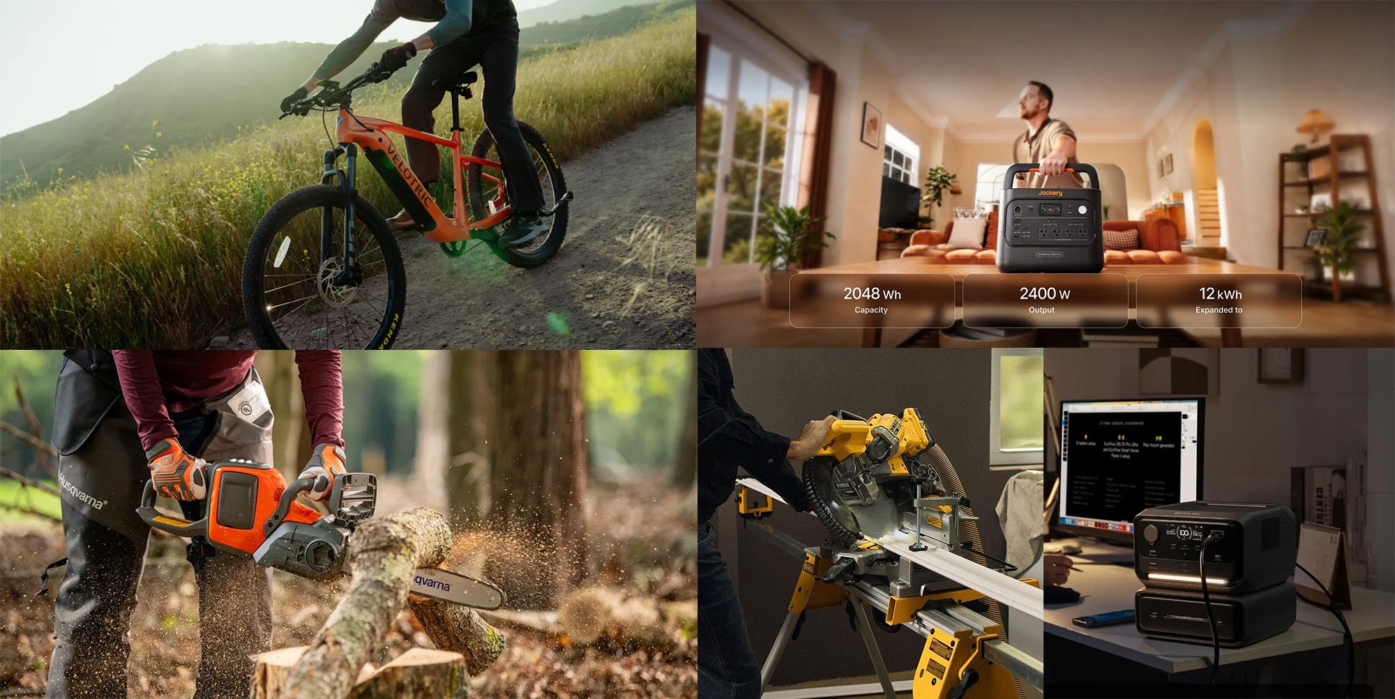 Velotric Summit 1 multi-terrain e-bike $300 off, Jackery 2,048Wh HomePower V2 400W solar bundle, rare Husqvarna deal, more