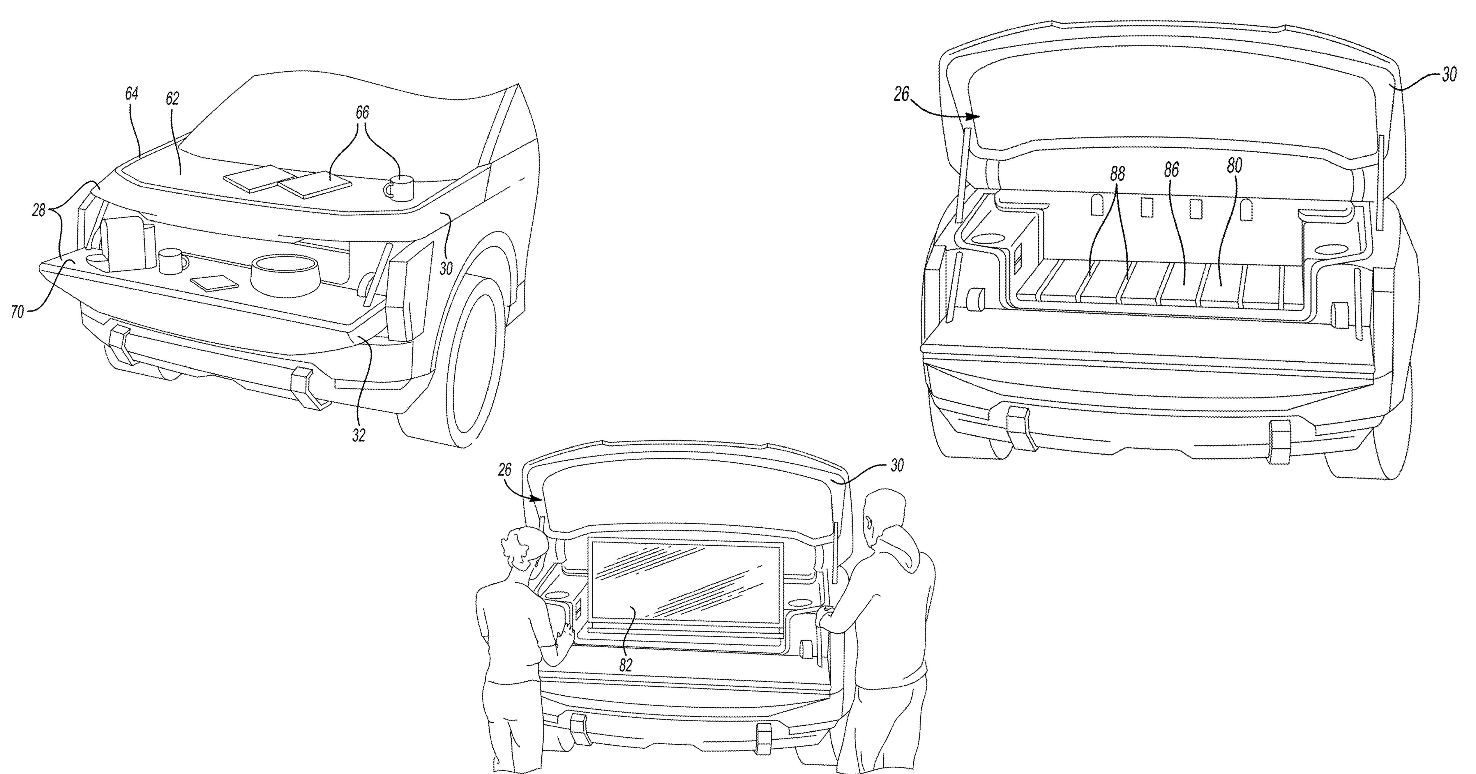Ford Fathom may have a front tailgate you can put a TV in,…