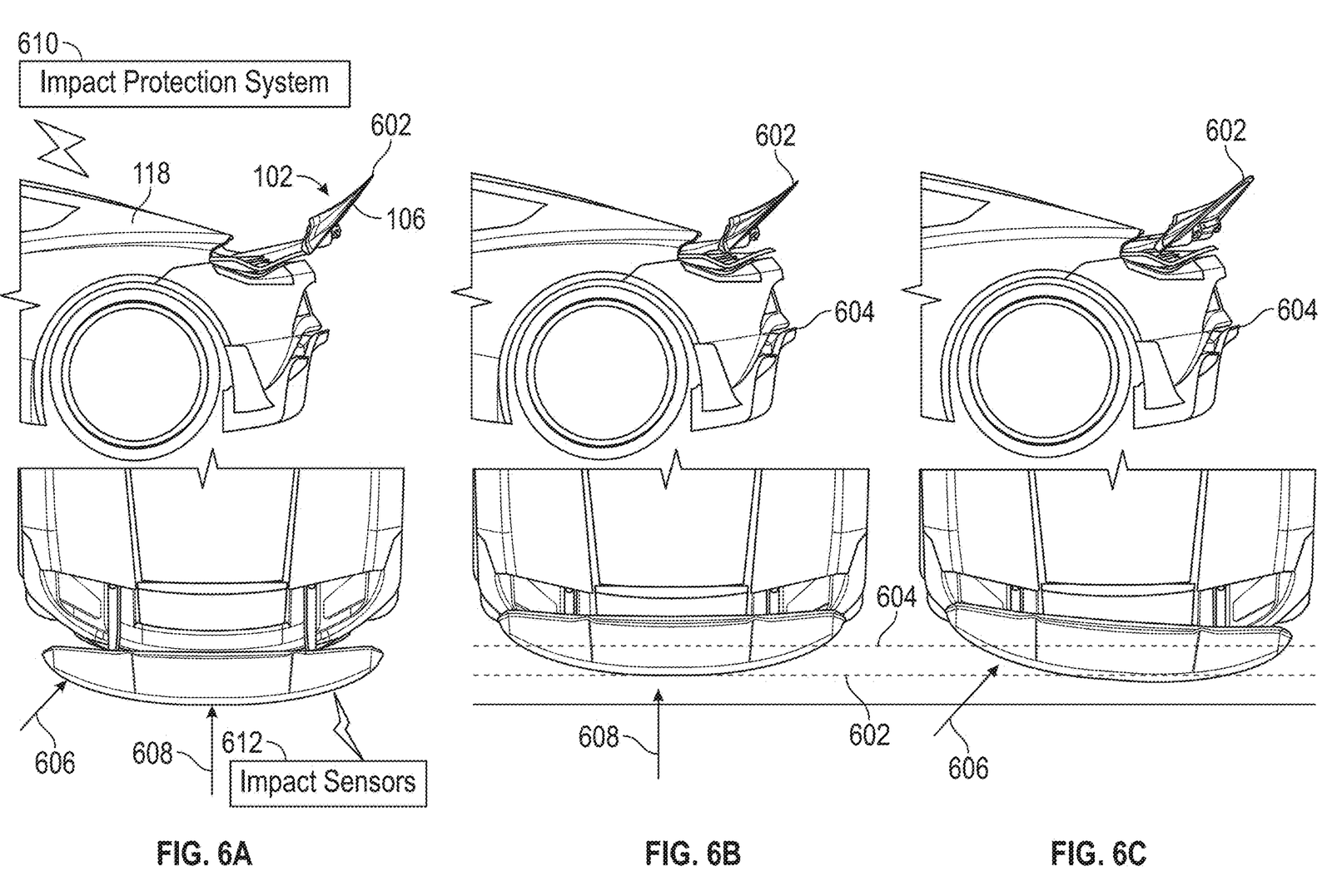 Tesla rear wing patent FIG. 6 impact protection retraction