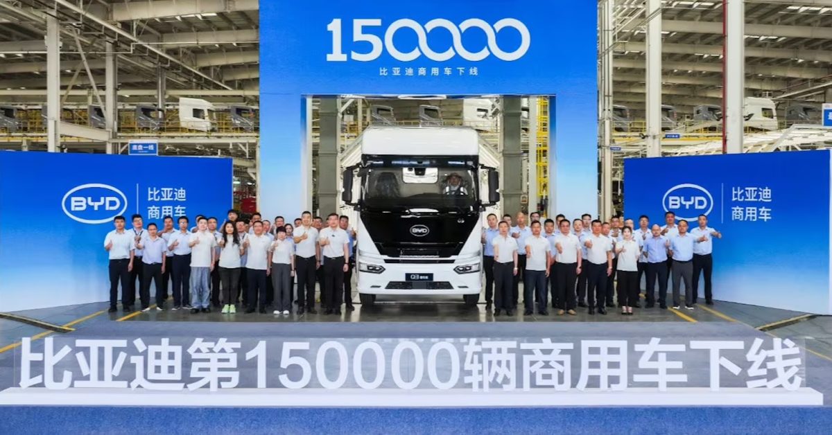 BYD Hits 150,000 Commercial EV Milestone With 800 HP Q3 Semi Truck