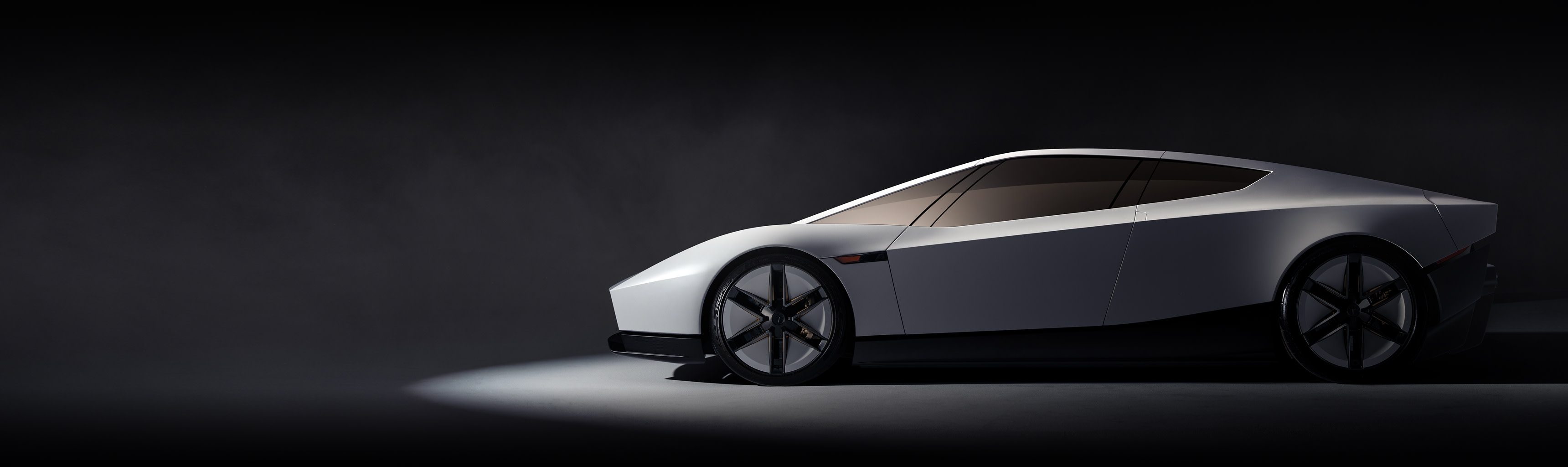 Tesla Roadster interior with yoke