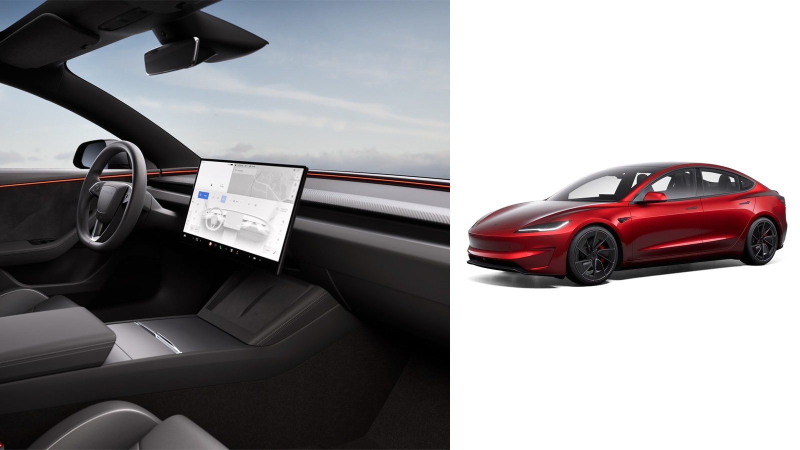 Tesla Model 3 получила увеличенный запас хода и улучшенную динамику, а в США — новый 16-дюймовый экран